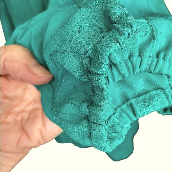 Maggie Barnes Plus Size Woman's Blouse Size 4X Green Beaded Embroidered - Picture 6 of 11